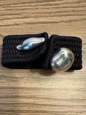 Rare Vintage Elsa Peretti Tiffany and Co Silk Woven Silver Bean Bracelet Cuff